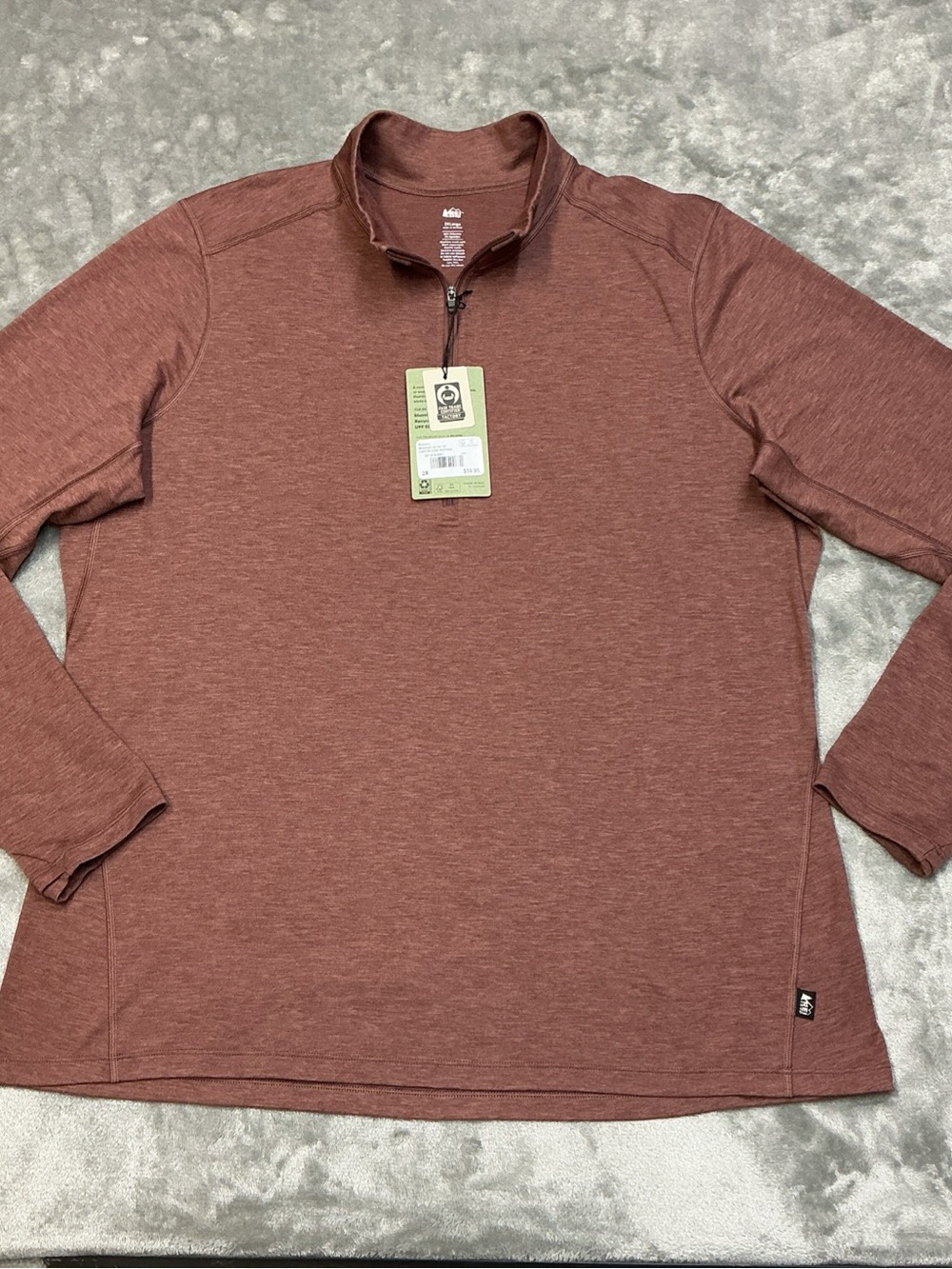 REI Co-Op Midweight 1/2 Zip L/S Shirt Canyon Dusk Heather Women’s 2XL outdoor
